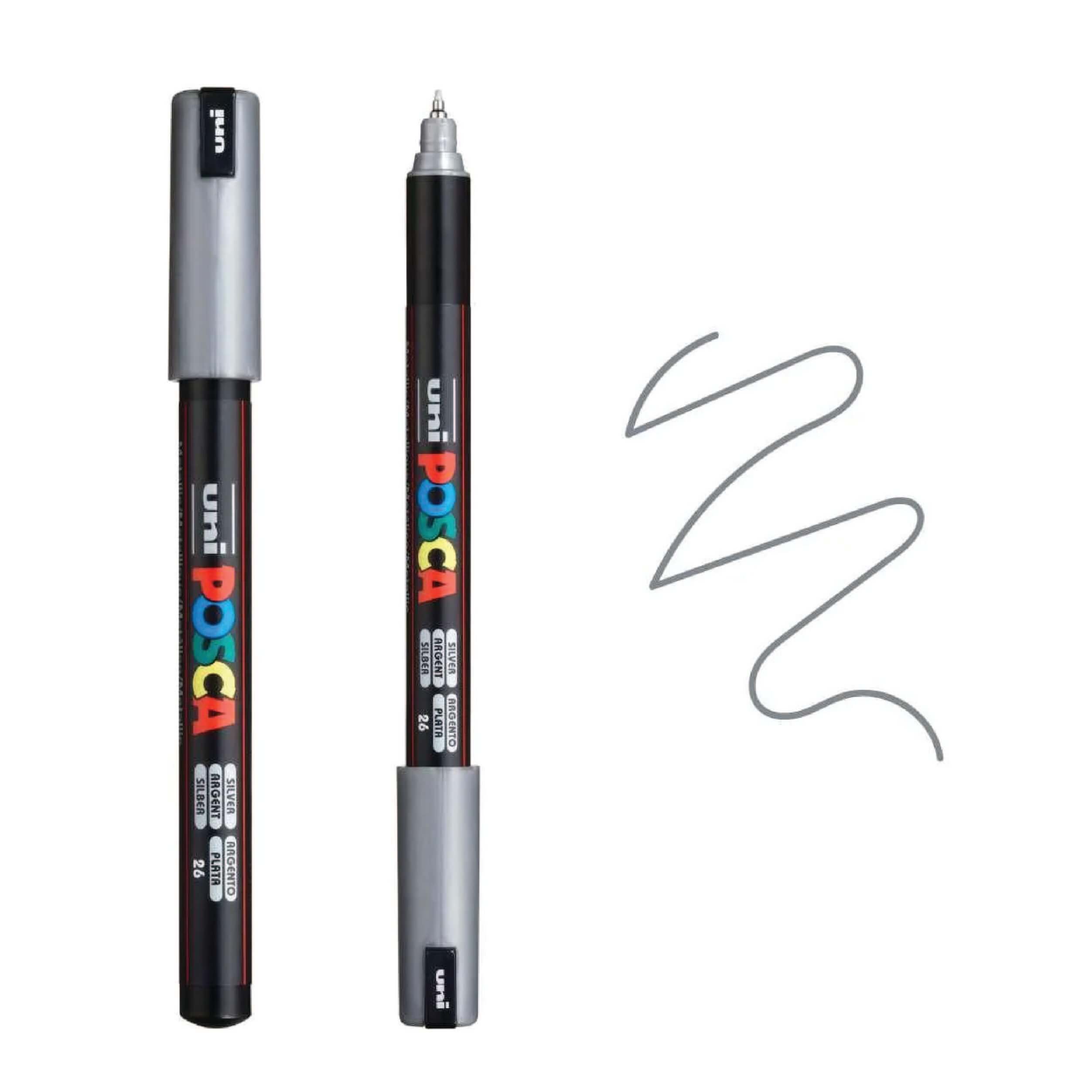 Marker Extra Fine Tip 0.7mm Silver POSCA Uni